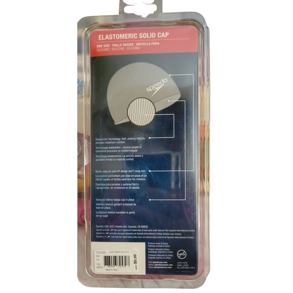 Speedo Elastomeric Solid Swim Cap Pink Silicone One Size - Picture 2 of 2